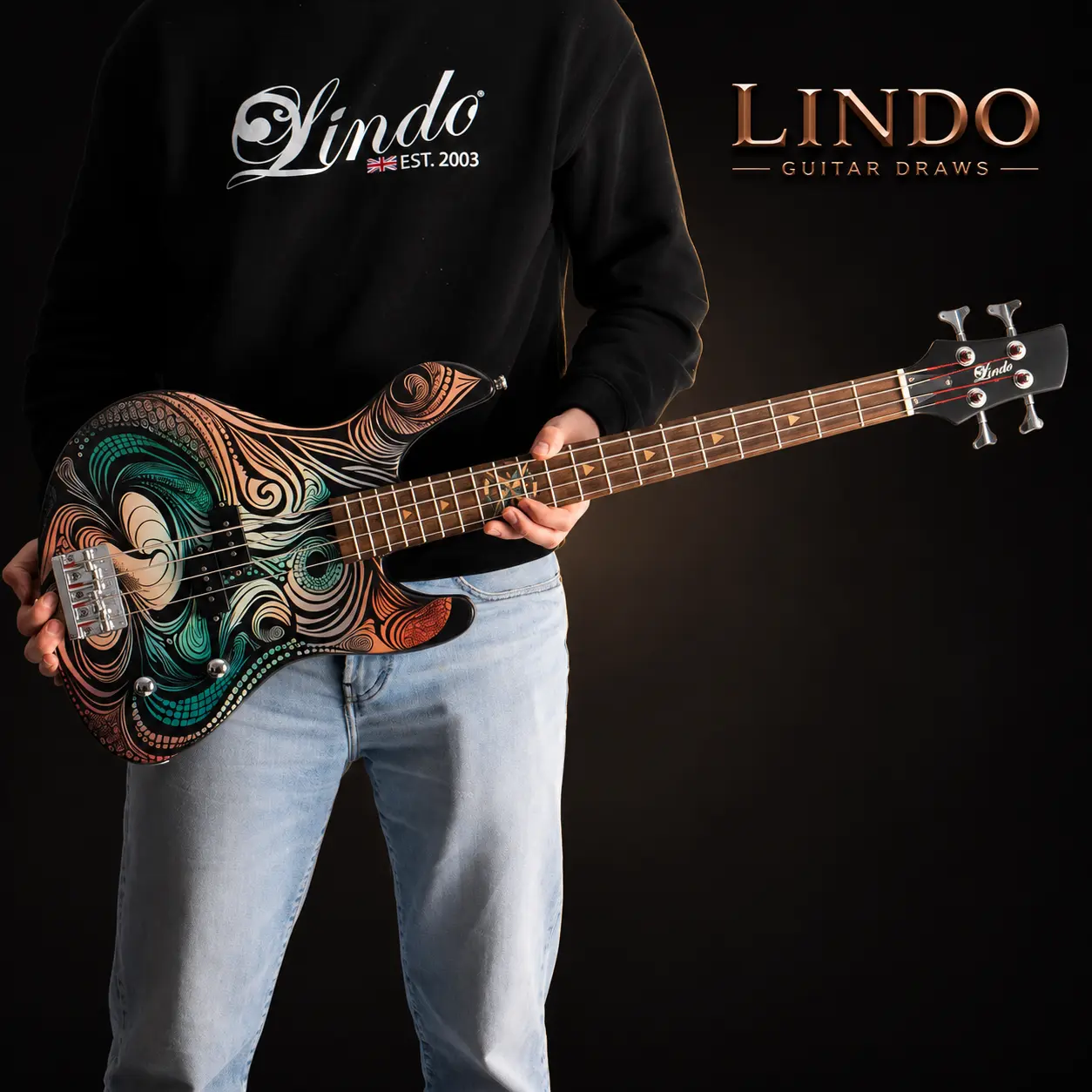 W34 Lindo Sahara Electric Bass Guitar (30″ Short Scale) – gallery image 1