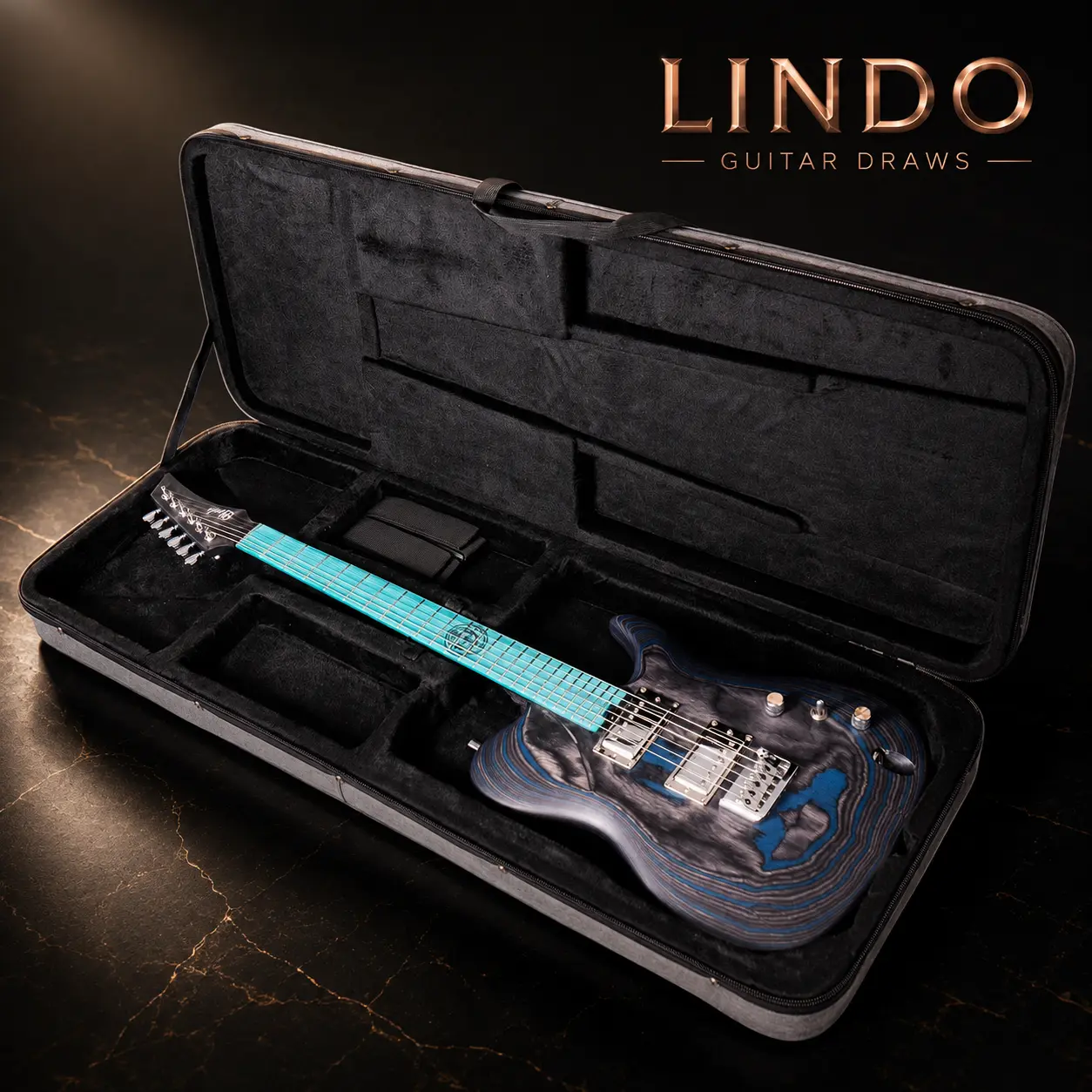 W31 Lindo Saturn Pebble Electric Guitar and Premium Hard Case - Relist – gallery image 3