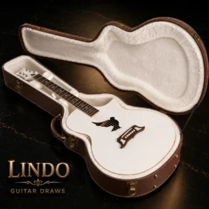 W31 Lindo White Dove V3 Electro Acoustic Guitar & Premium Hard Case – gallery image 1
