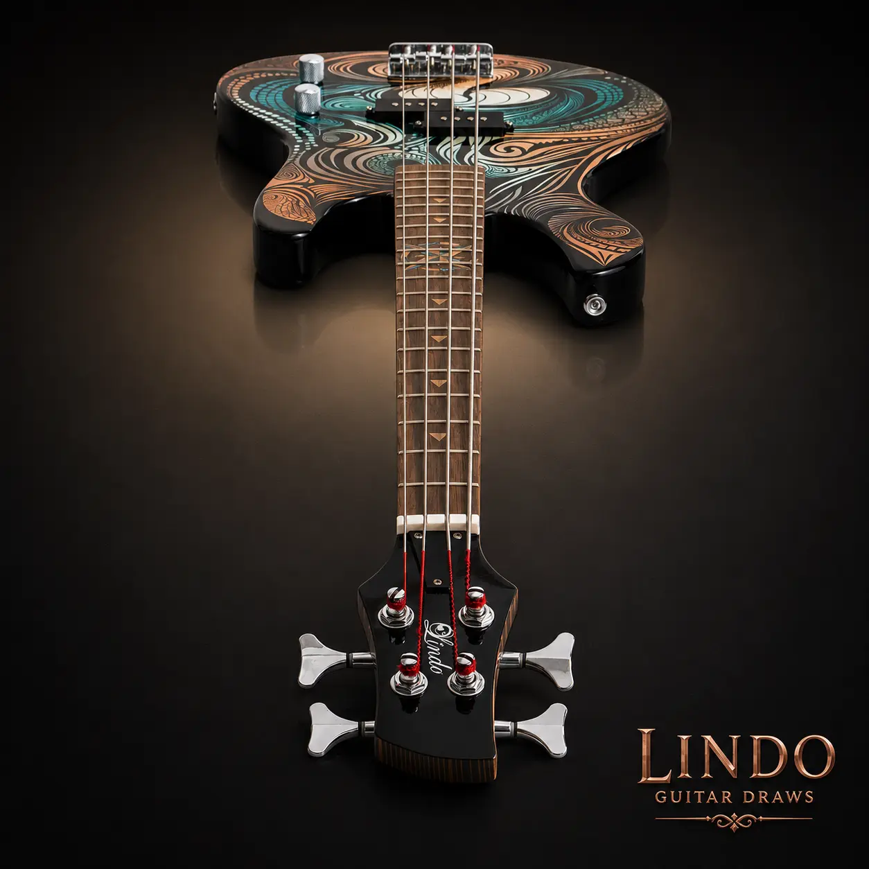 W34 Lindo Sahara Electric Bass Guitar (30″ Short Scale) – gallery image 3