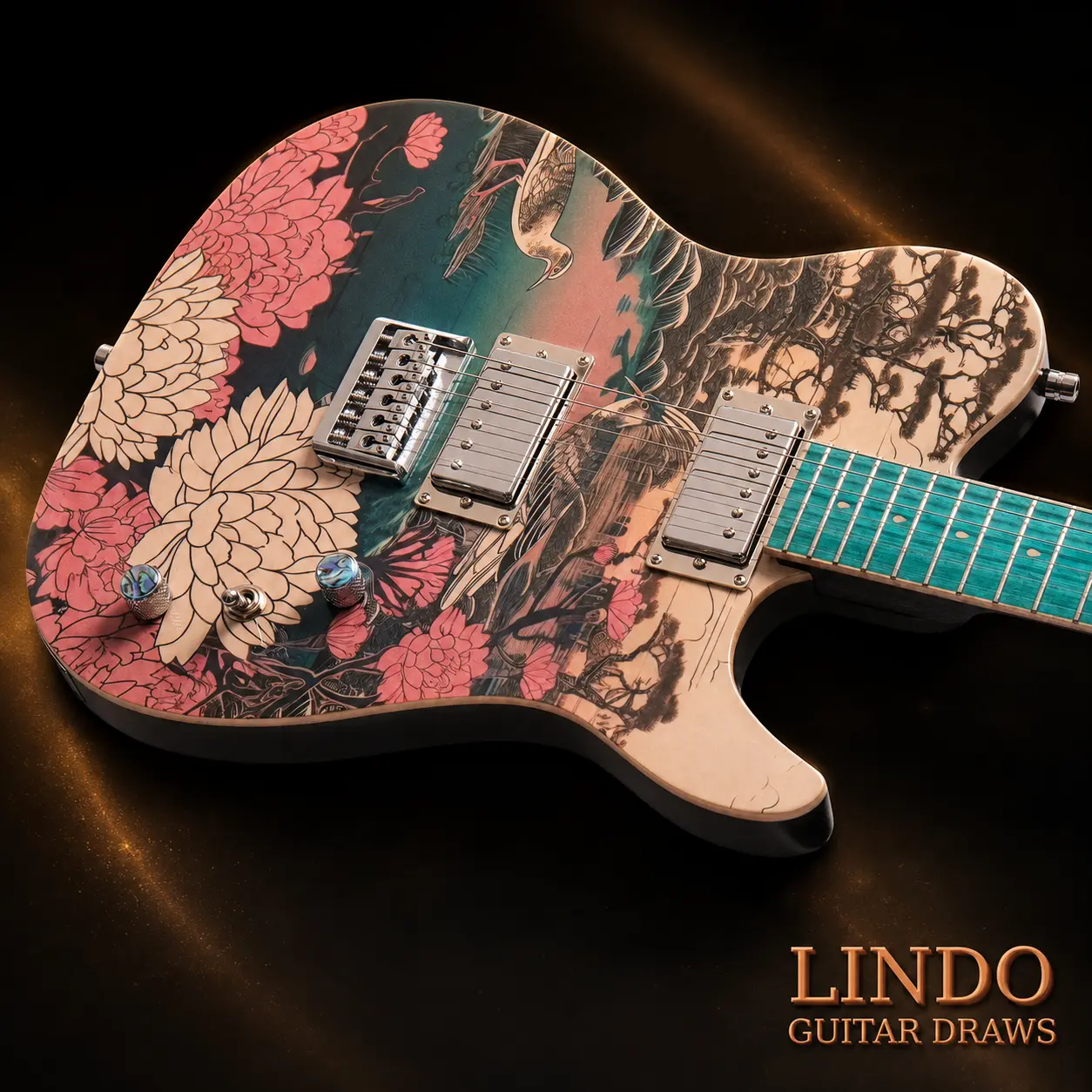 W34 Lindo Koya V2 Electric Guitar and Premium Hard Case – gallery image 3