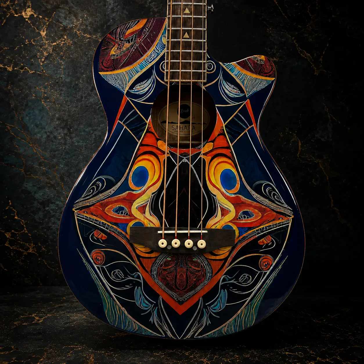 W33 Lindo Short Scale Sahara Electro Acoustic Bass Guitar – gallery image 1