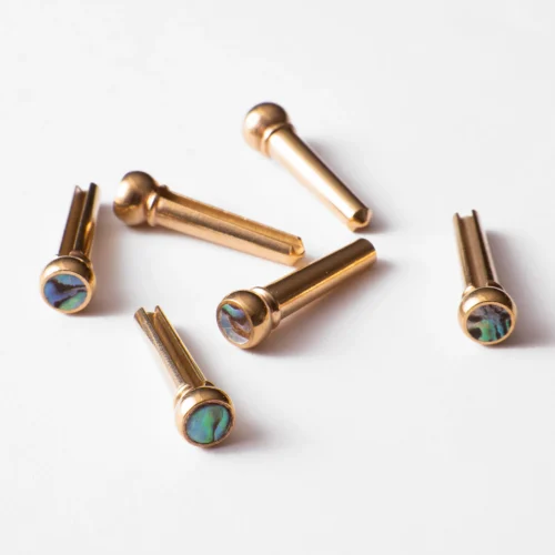 Lindo Brass and Abalone Bridge Pins for Acoustic Guitars